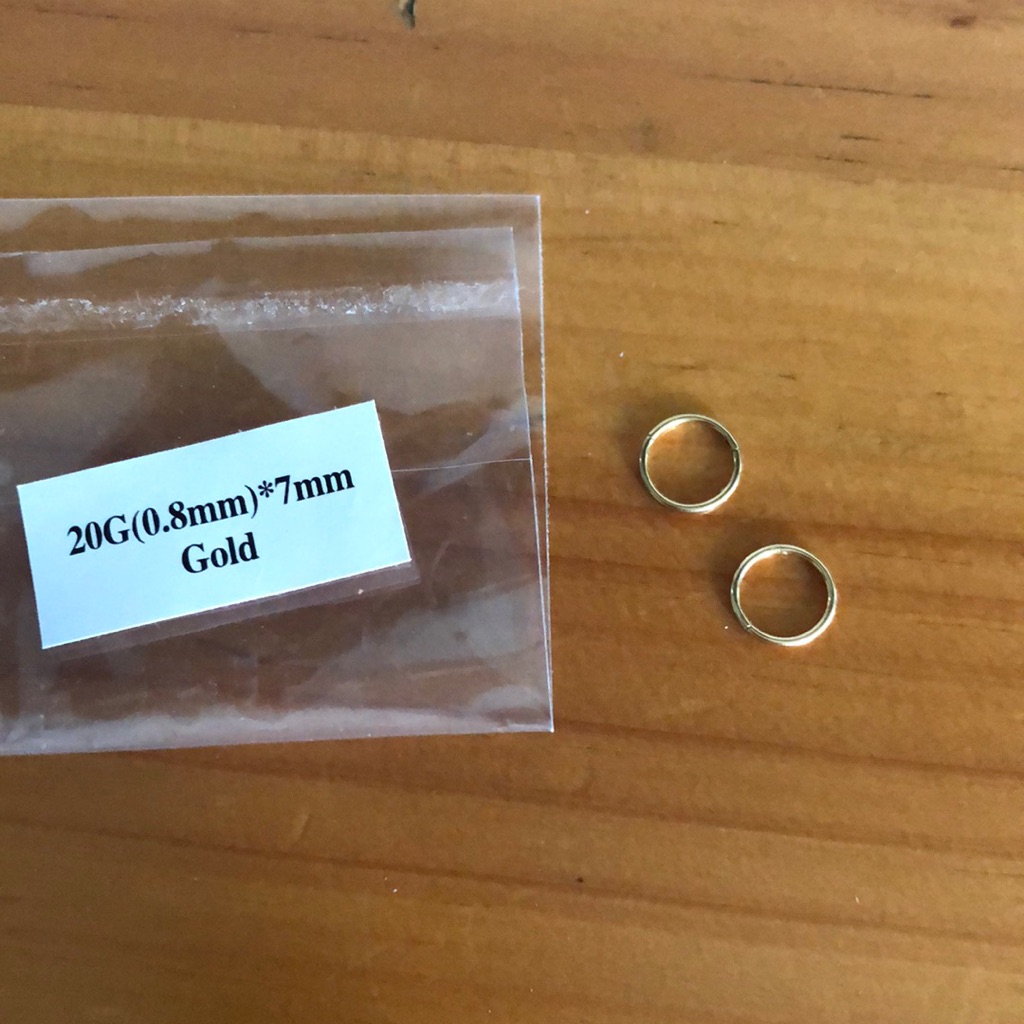 Bundle Of Two Gold Surgical Stainless Steel Nose Ear Hoops